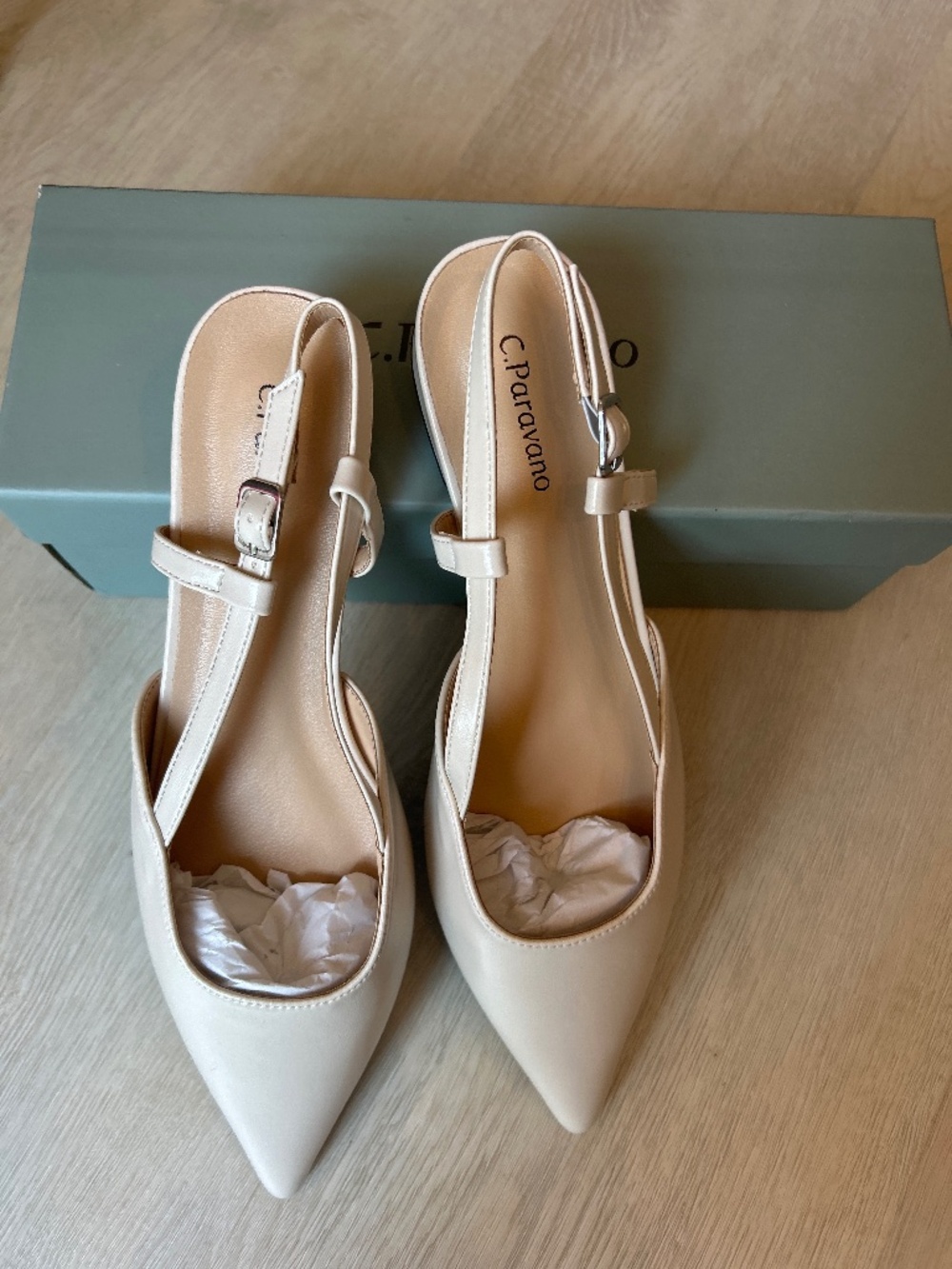 C. Paravano White Slingback